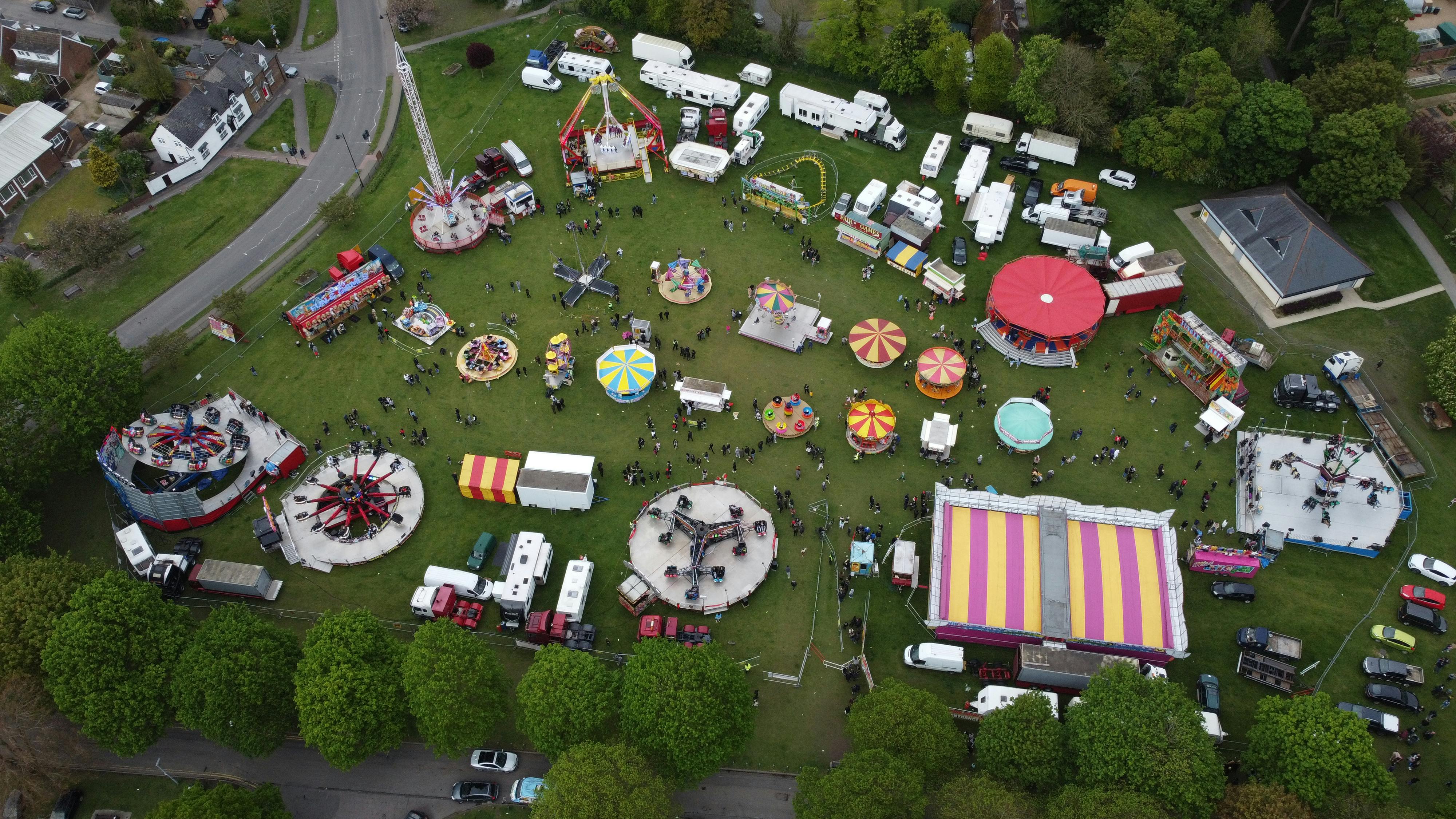 Aerial view of a country show